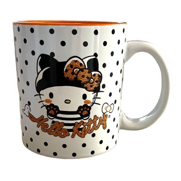Sanrio Hello Kitty Halloween Polka Dot Glitter 20oz Mug - Picture 1 of 4